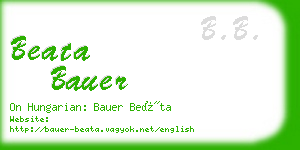 beata bauer business card